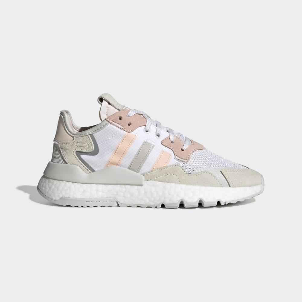 Adidas Women's Nite Jogger Originals Shoes White/Pink Ireland EG9199